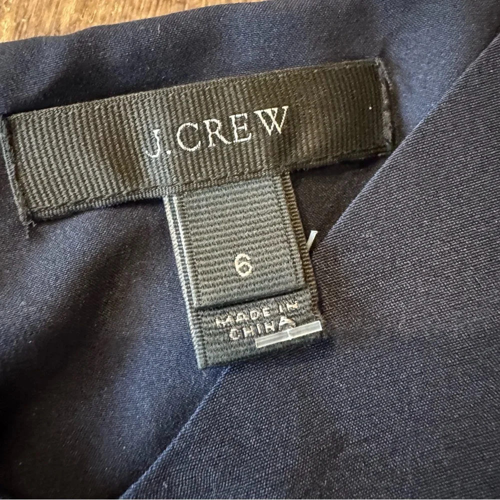 J. Crew Silk Navy Camisole with Cream Ribbon Straps Size 6